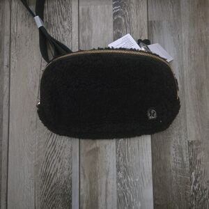 Luluemon Black Fleece Crossbody Bag